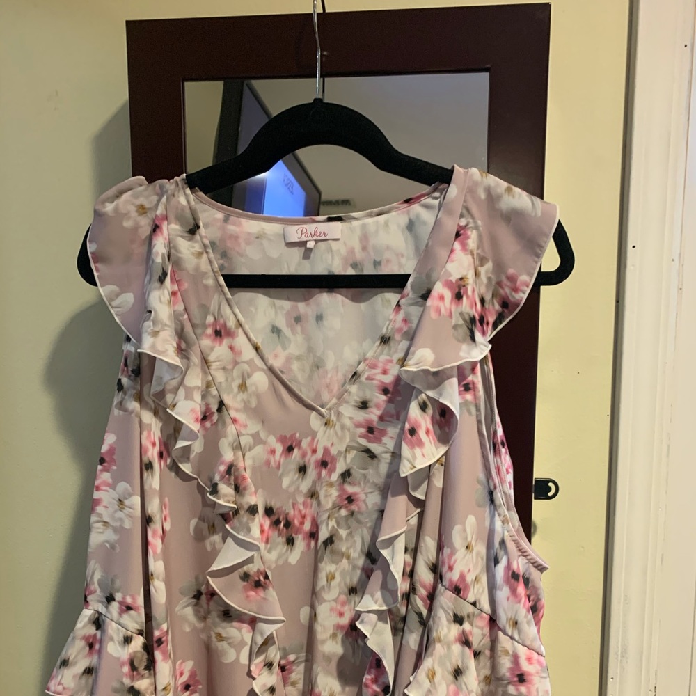 Parker cold shoulder ruffle blouse